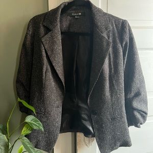 Forever 21 3/4 length mocha tweed blazer - S